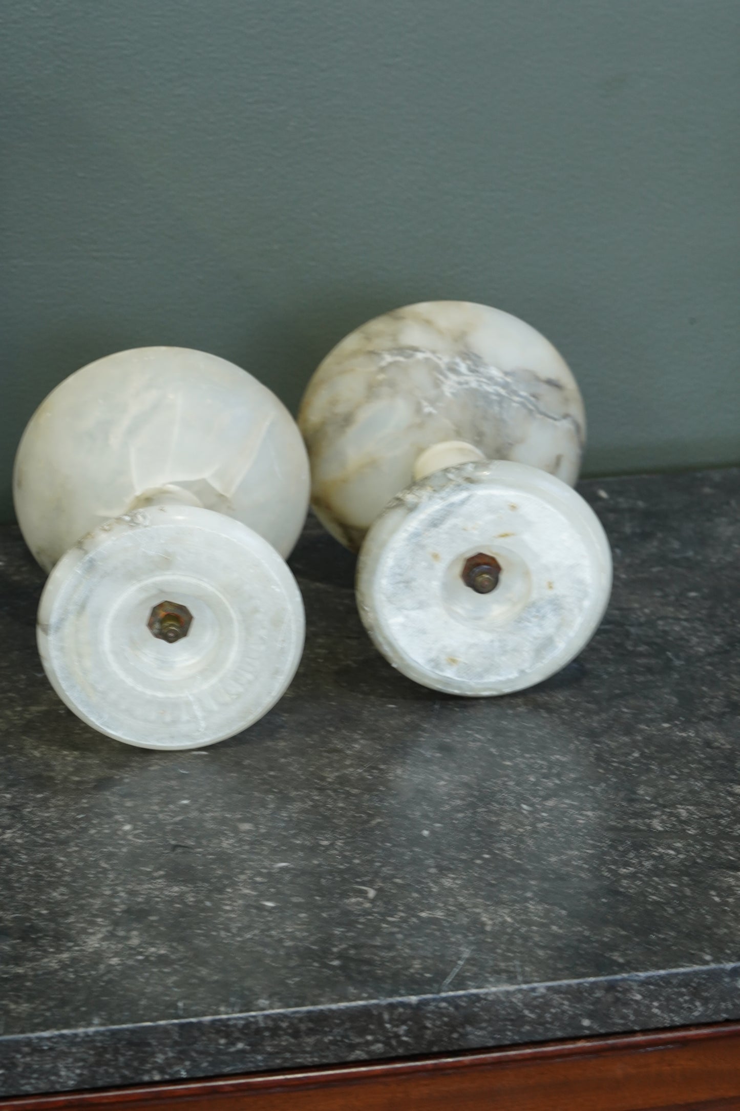 Pair of English Edwardian Alabaster Tazzas, Circa 1900