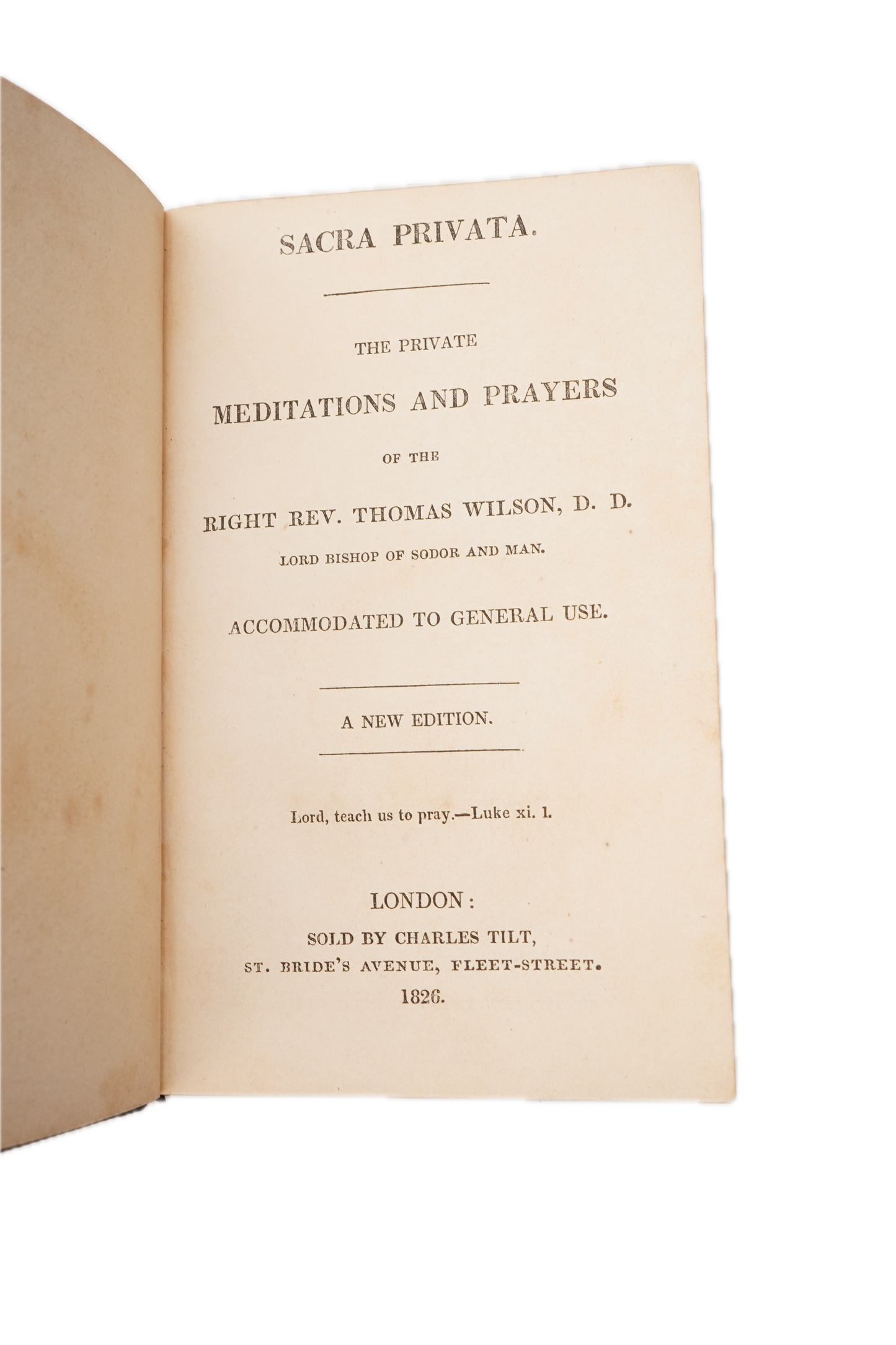 1826 Sacra Privata Thomas Wilson Miniature Leather Prayer Book