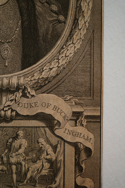 Early 19th Century Engraving "Duke of Buckingham" by Jacobus Houbraken