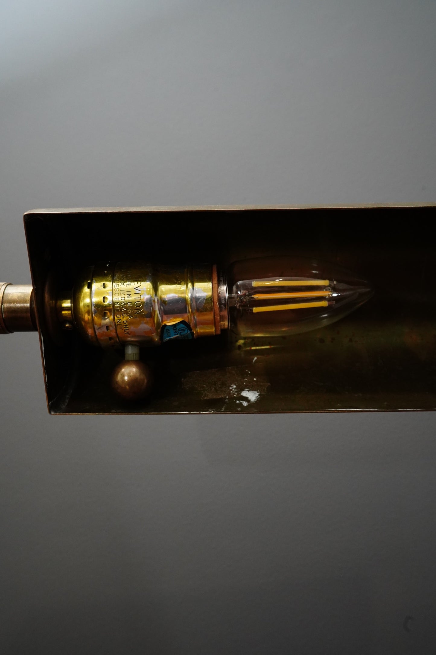 Vintage Brass Desk Lamp, Dimmable