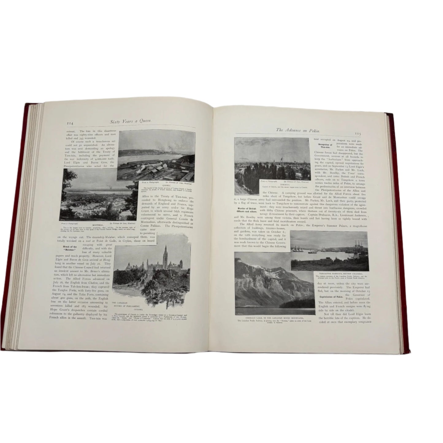 XL "Sixty Years a Queen" Half Red Moroccan Leather Book