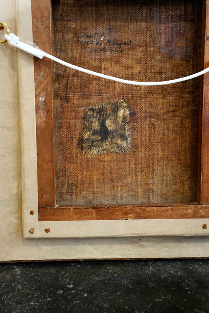 *RESERVED* Antique French Self-Portrait Oil Painting, Mlle de Matagoval