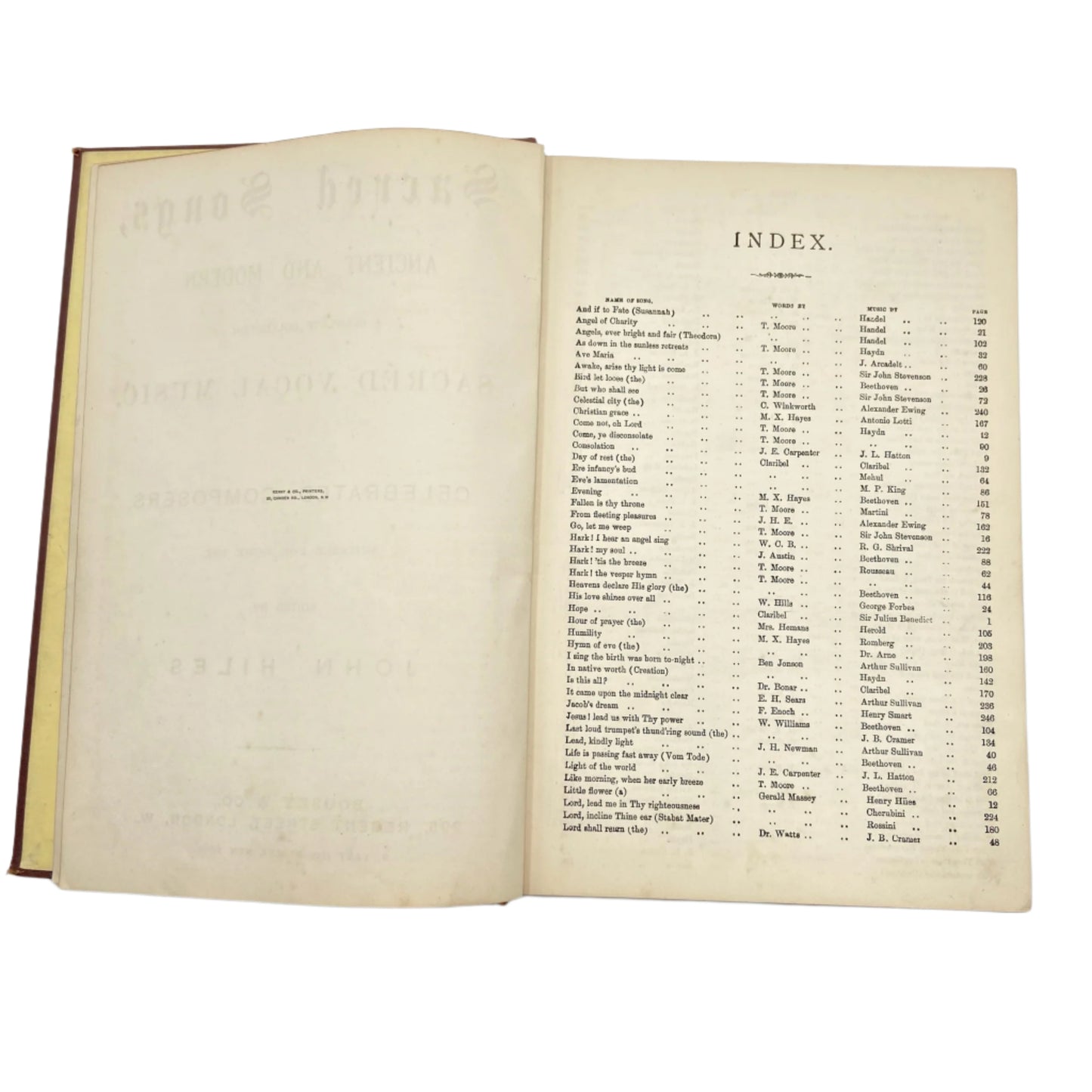 "Sacred Songs, Ancient and Modern" Purple Cloth Book