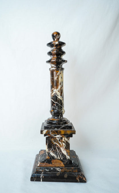Antique Marble Column Pedestal Stand, Breccia Stone *AS-IS*