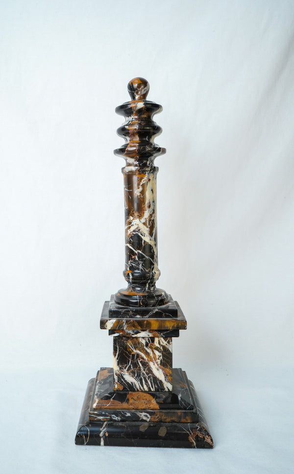 Antique Marble Column Pedestal Stand, Breccia Stone *AS-IS* secondary view