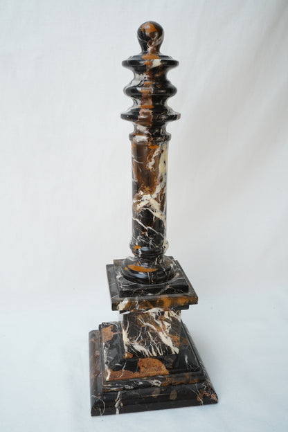 Antique Marble Column Pedestal Stand, Breccia Stone *AS-IS*