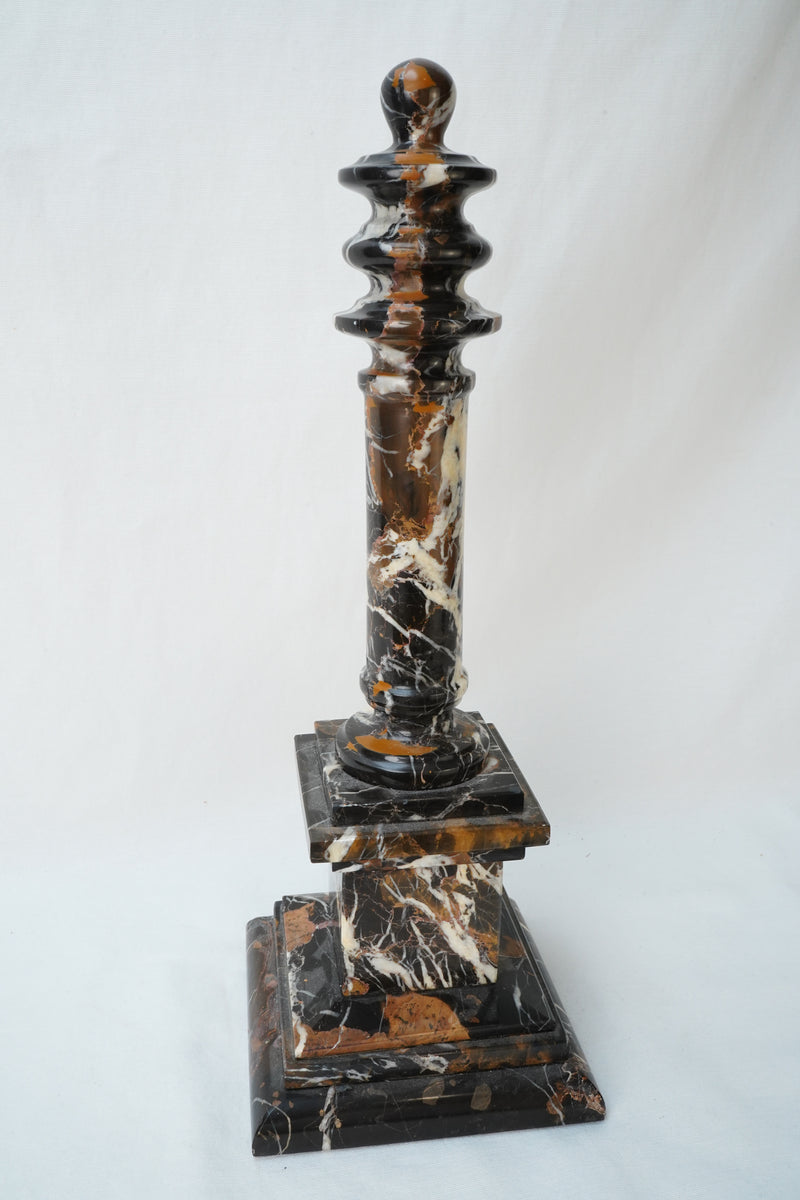 Antique Marble Column Pedestal Stand, Breccia Stone *AS-IS*