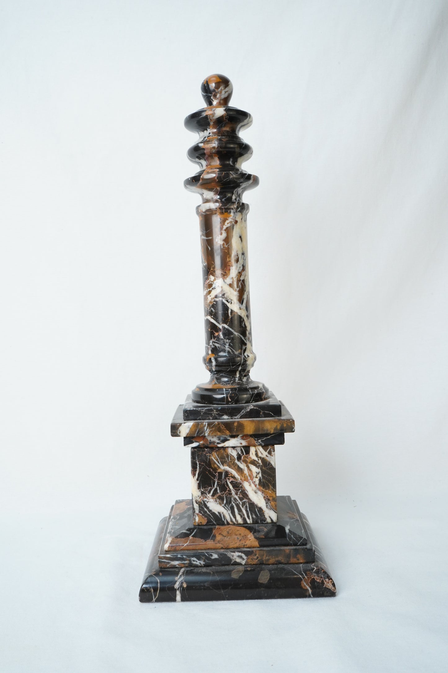 Antique Marble Column Pedestal Stand, Breccia Stone *AS-IS*