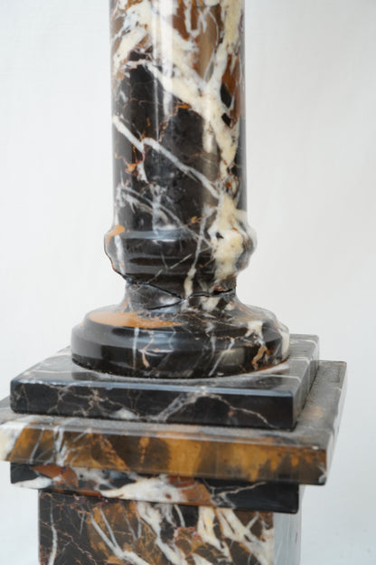 Antique Marble Column Pedestal Stand, Breccia Stone *AS-IS*