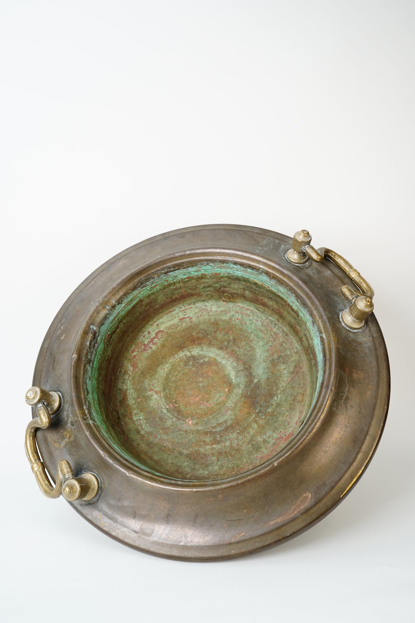 Antique Copper and Brass Tripod Bowl with Claw Feet