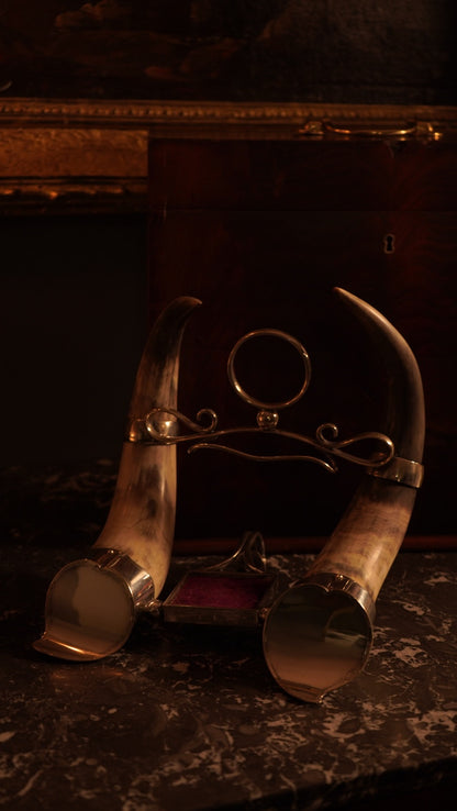c. 1880-1900 Horn & Silver-Plated Inkwell Base – Late 19th Century