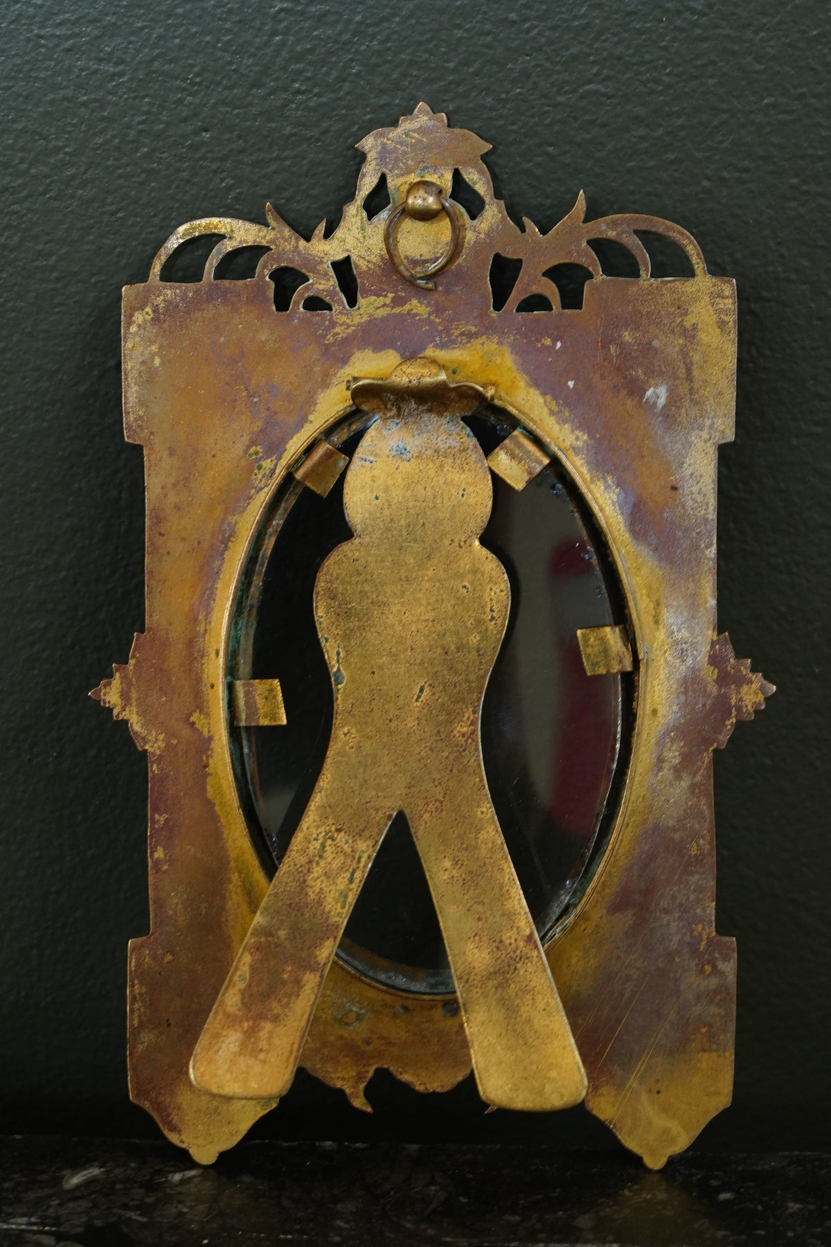 Antique Aesthetic Movement Brass Picture Frame