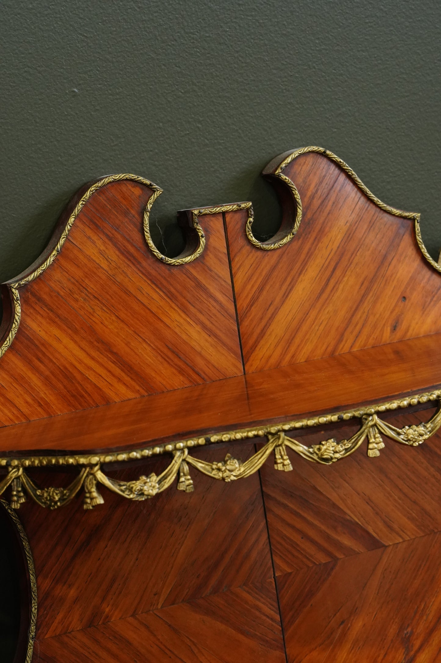Antique French Louis XVI Style Wall Shelf Ormolu Mounts c1900