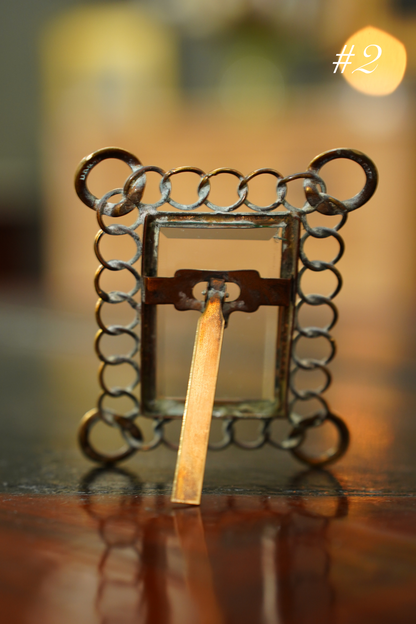 Antique Mini Brass Ring Picture Frame