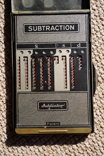 Vintage Pocket Adding Machine, Pre Decimal Sterling