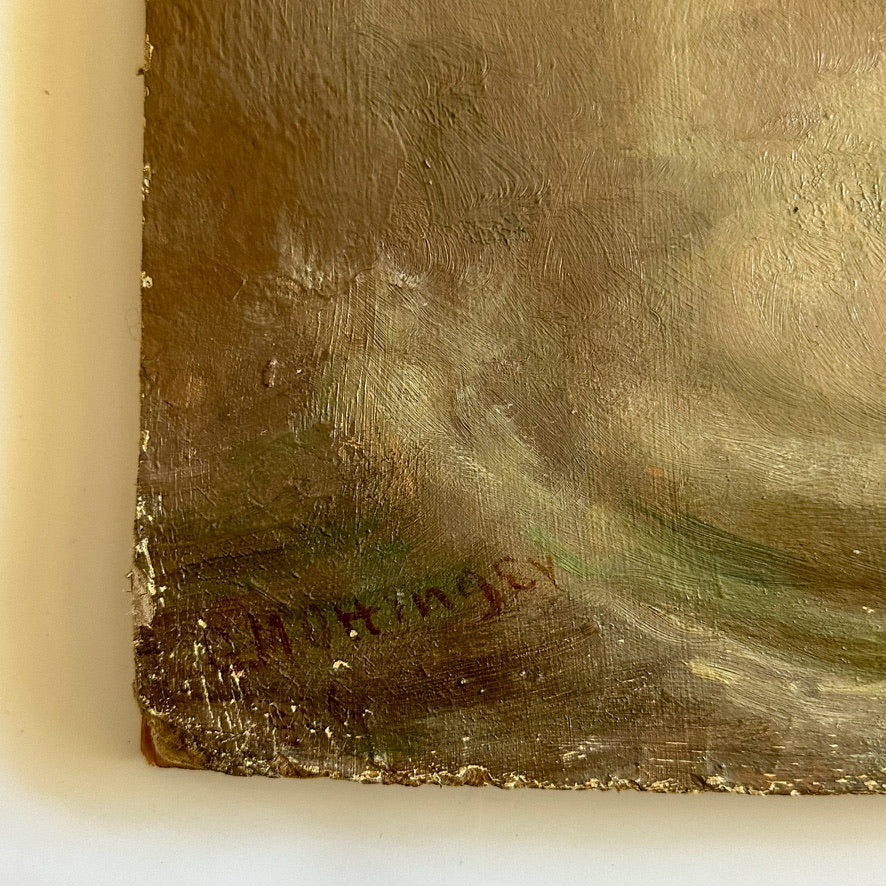 Early 20th Century Neoclassical Style Oil Painting, Unframed Mythological Painting