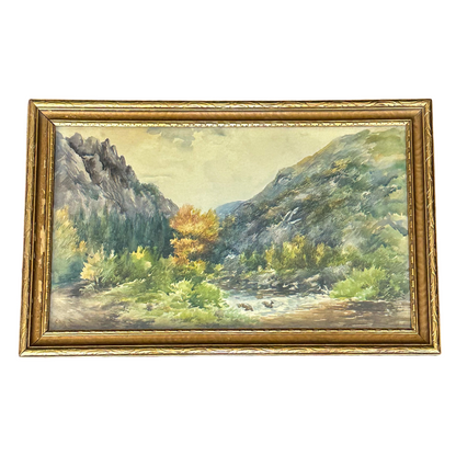 Original Watercolor by Irish-American Artist Edith Bethune Maguire (1861–1946) Framed