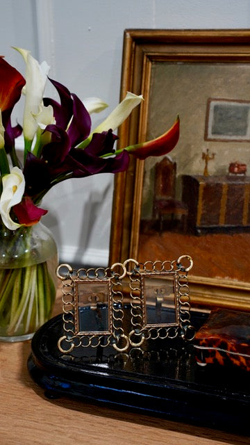 Antique Mini Brass Ring Picture Frame