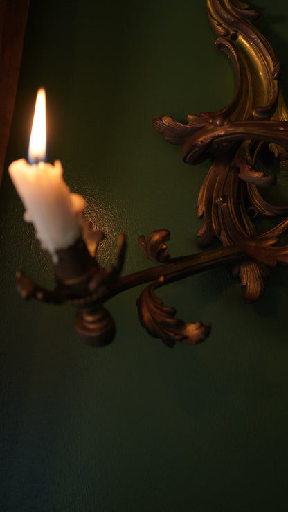 Antique French Rococo Gilt Bronze Wall Sconces (Pair) | Antique French Bronze Wall Lighting
