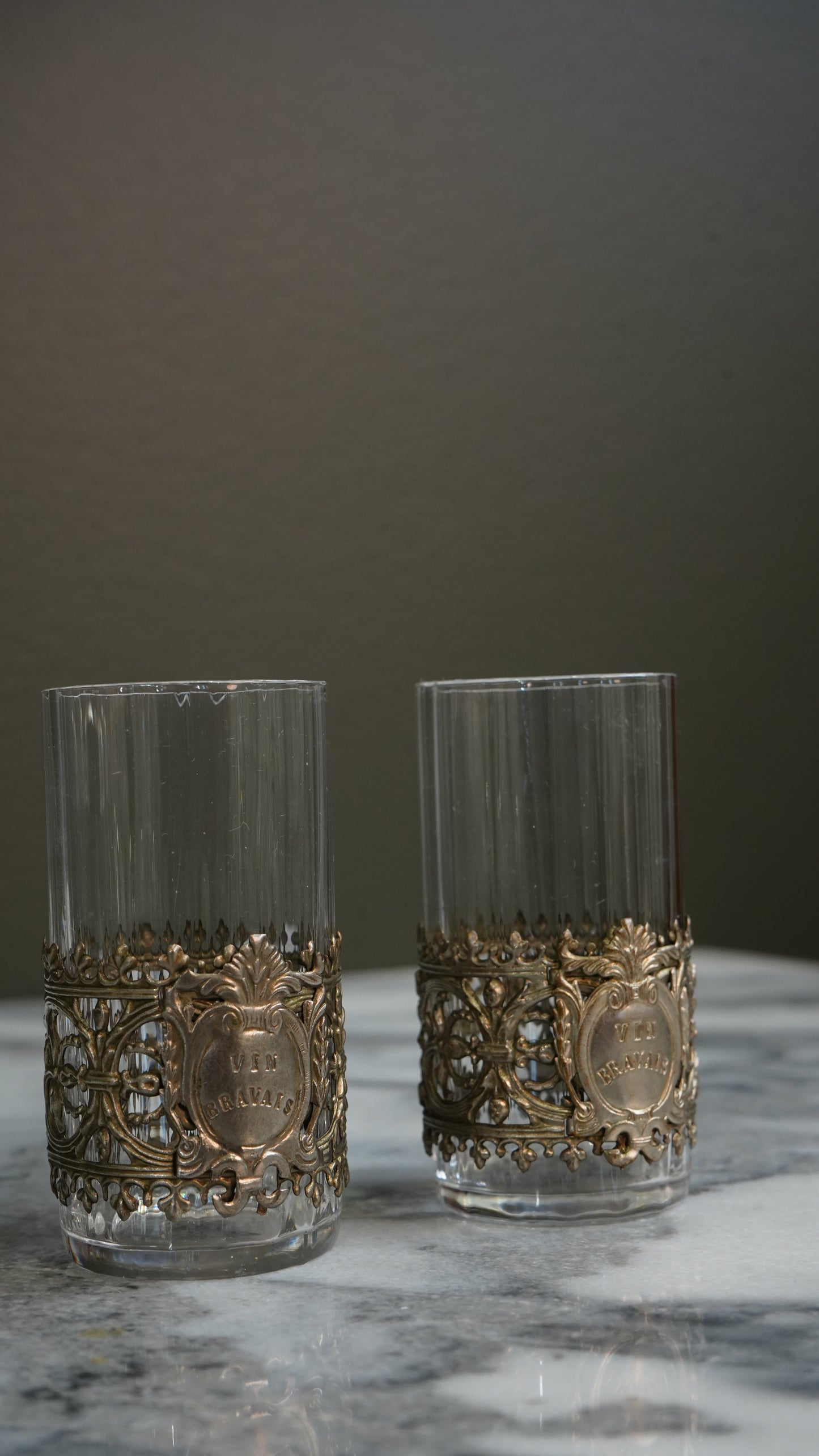 Antique French Vin Bravais Tasting Glasses