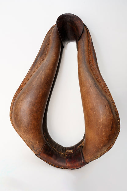 Antique Leather Draft Horse Collar Equestrian Decor