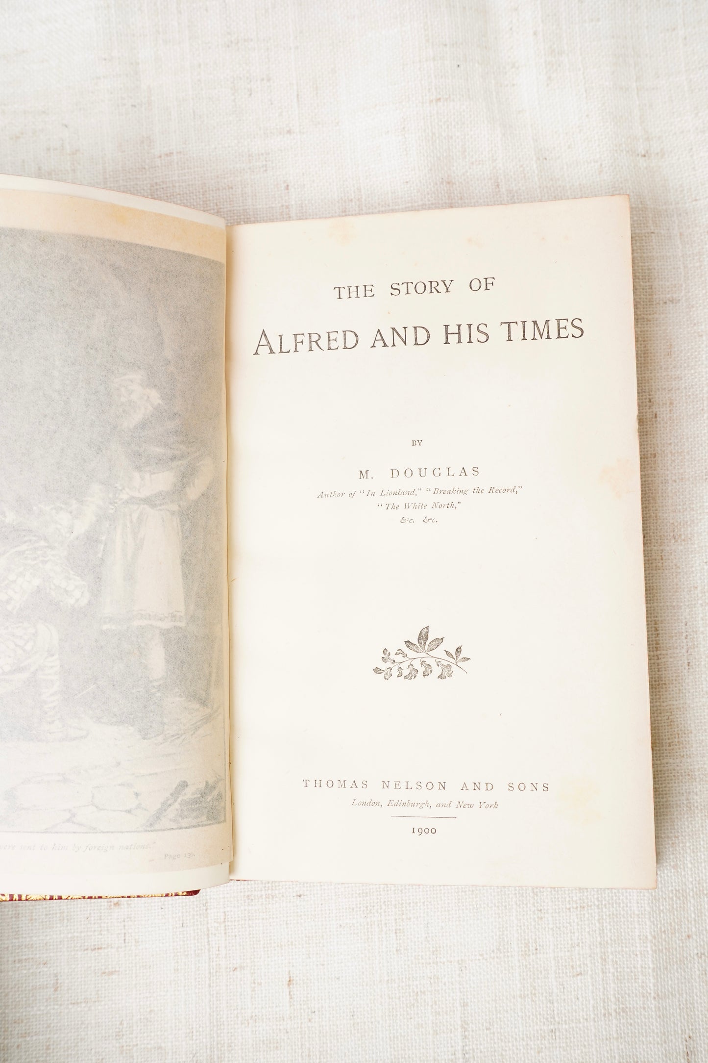 Antique Leather Book The Story of Alfred and His Times 1900