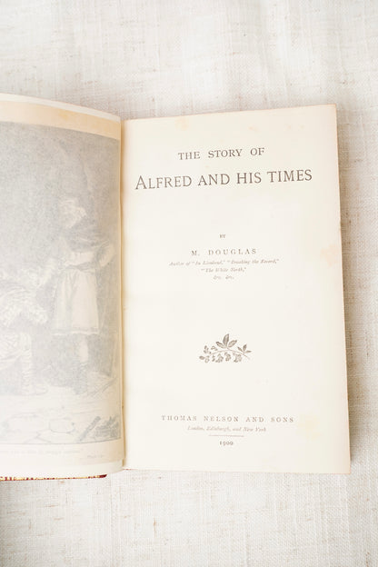 Antique Leather Book The Story of Alfred and His Times 1900