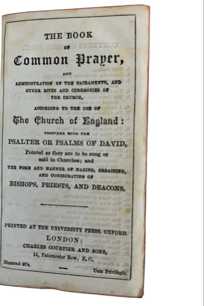 Antique Miniature Book of Common Prayer with Clasp