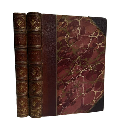 2 Volumes 1871 "A Collection of Choice Songs Scots & English" Purple Half Leather Book