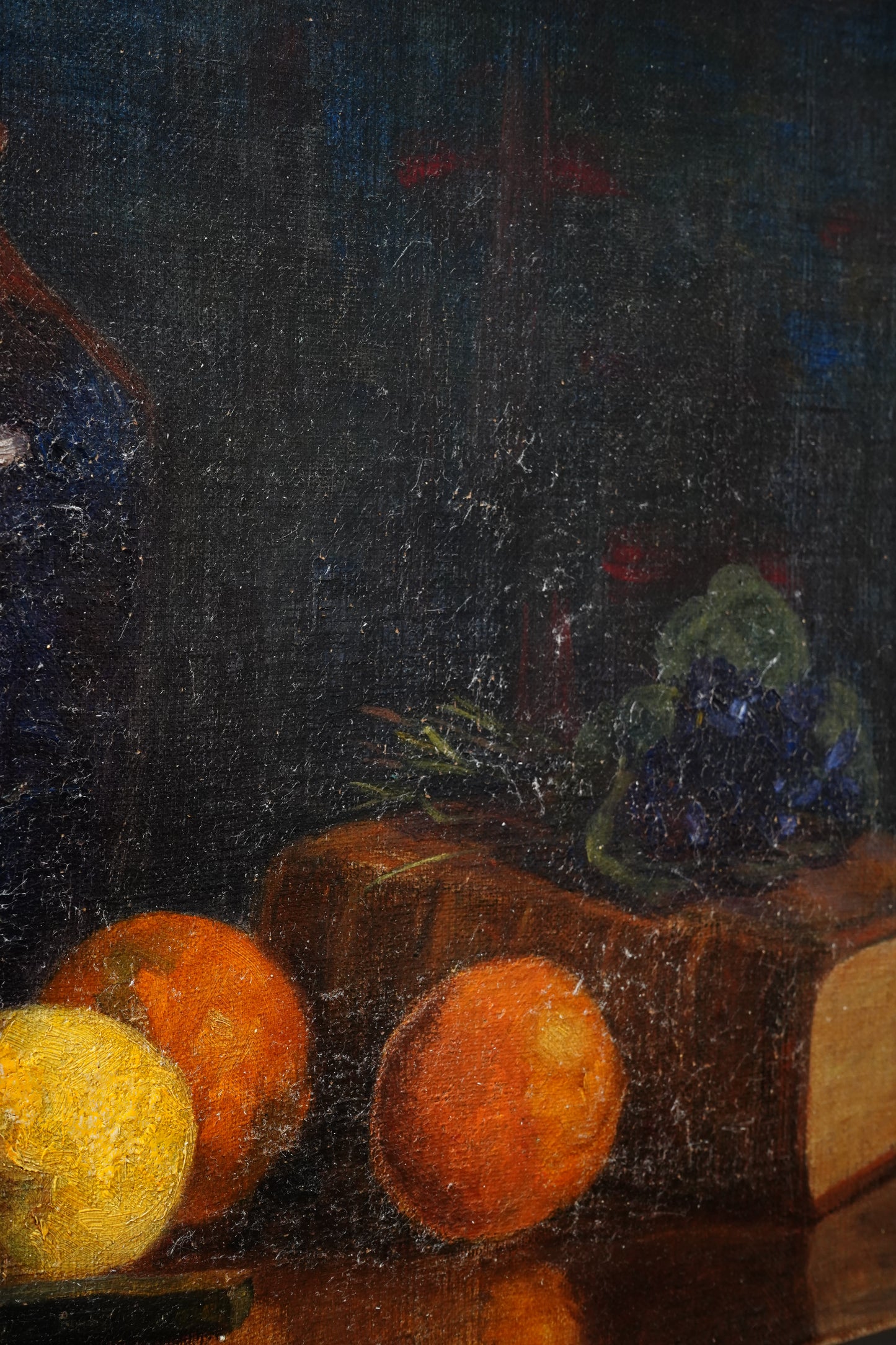Antique 1904 Still Life Oil Painting on Canvas Signed K.E.