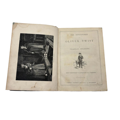 XL "The Adventures of Oliver Twist and Martin Chuzzlewit" Black Half Leather Book