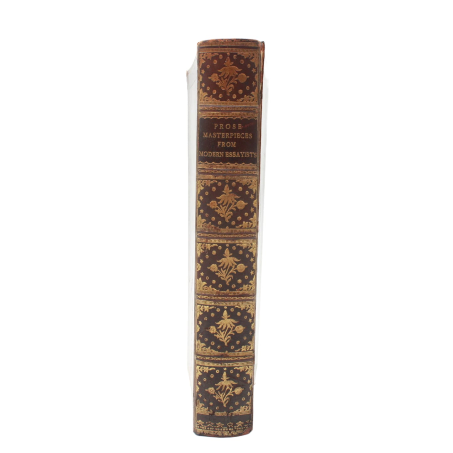 1896 "Prose Masterpieces from Modern Essayists" Brown Full Leather Book