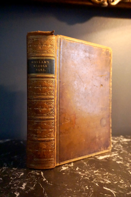 1869 "View of the State of Europe During the Middle Ages" Full Brown Leather Book