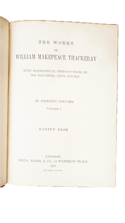 Thackeray Vanity Fair 1904 Smith Elder Antique Leather Prize Binding
