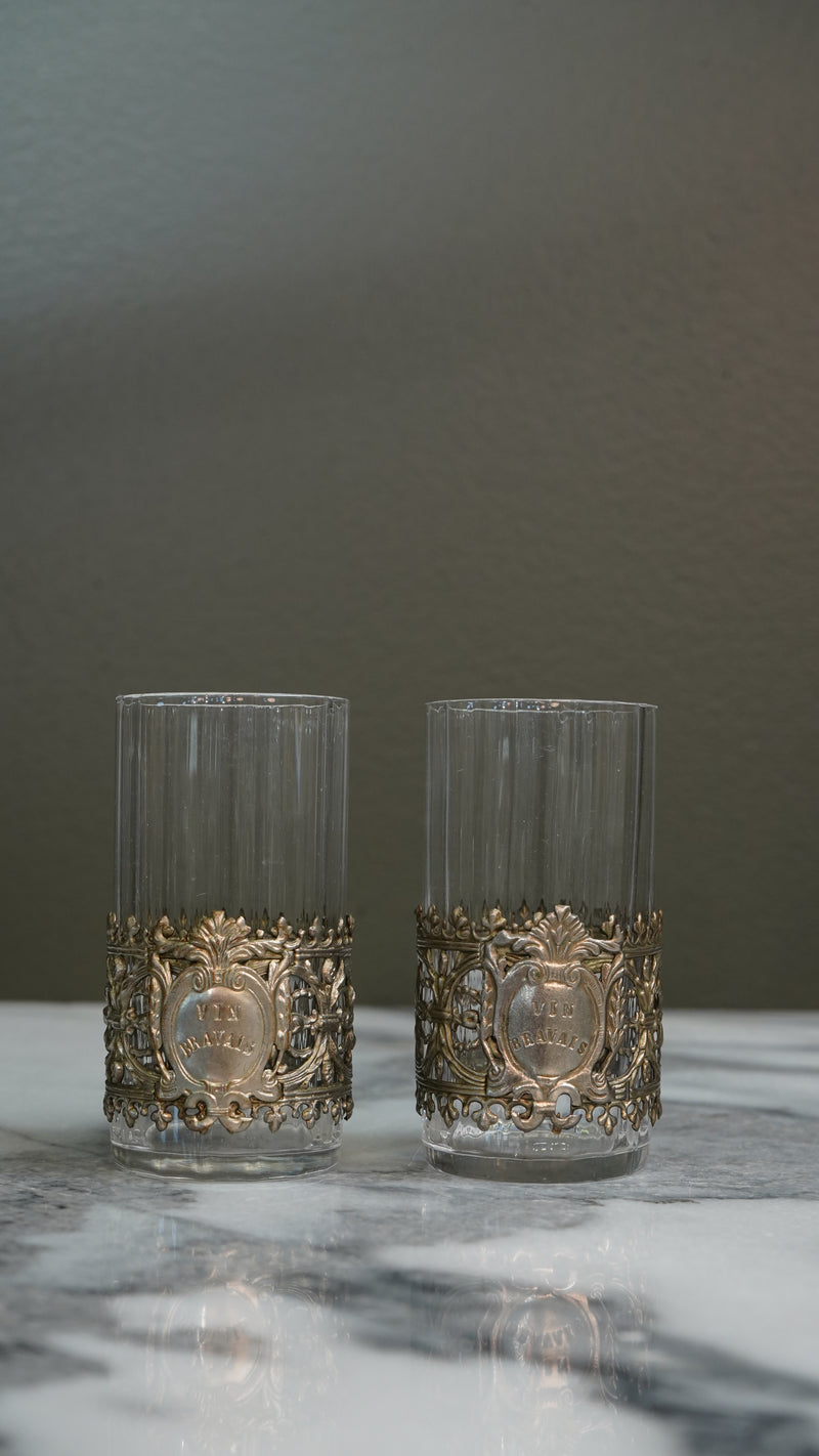 Antique French Vin Bravais Tasting Glasses