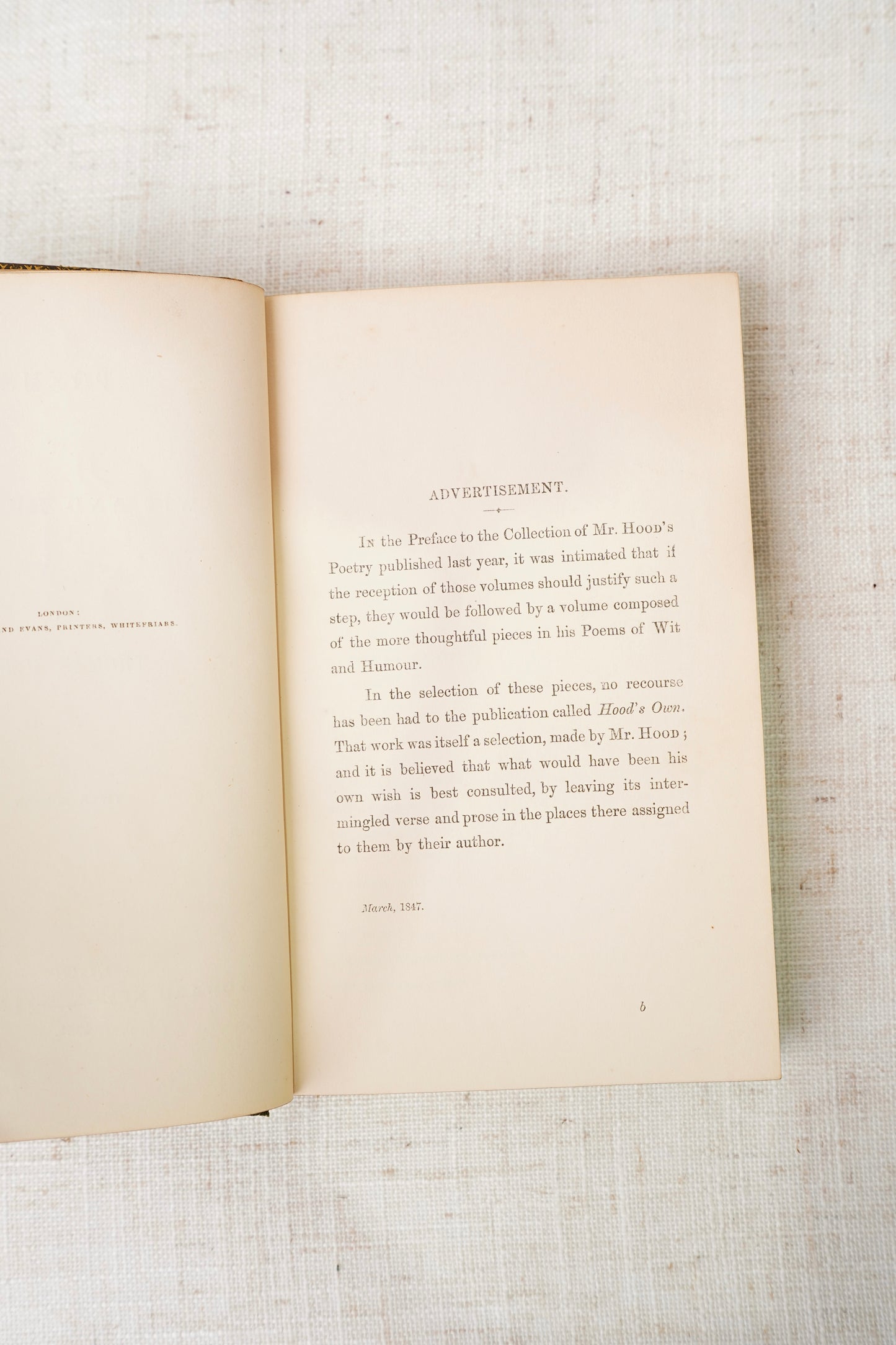 Thomas Hood Poems of Wit and Humour 1853