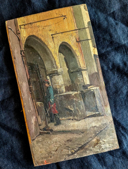 Late 19th Century French Oil Painting of an Infantry Soldier, Antique French Oil Painting Unframed