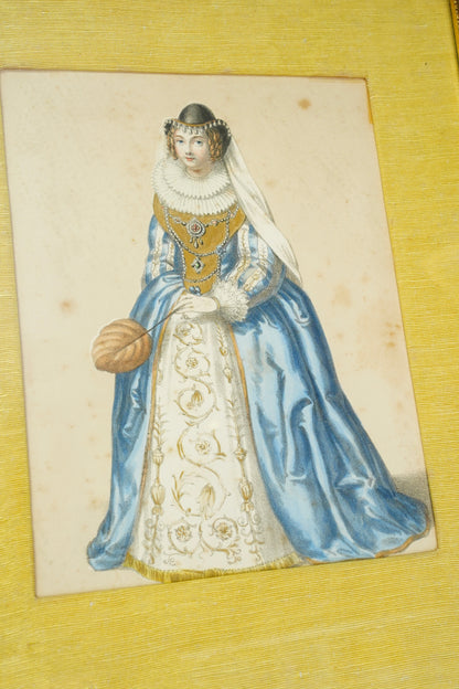 Antique English Hand-Coloured Engraved Royal Costume Plates