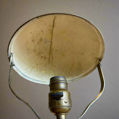Vintage Patented Brass Helmet-Head Task Lamp – Early Industrial Desk Light