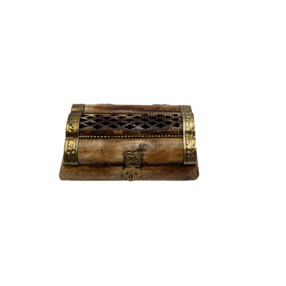 Small Vintage Bone & Brass Trinket Box