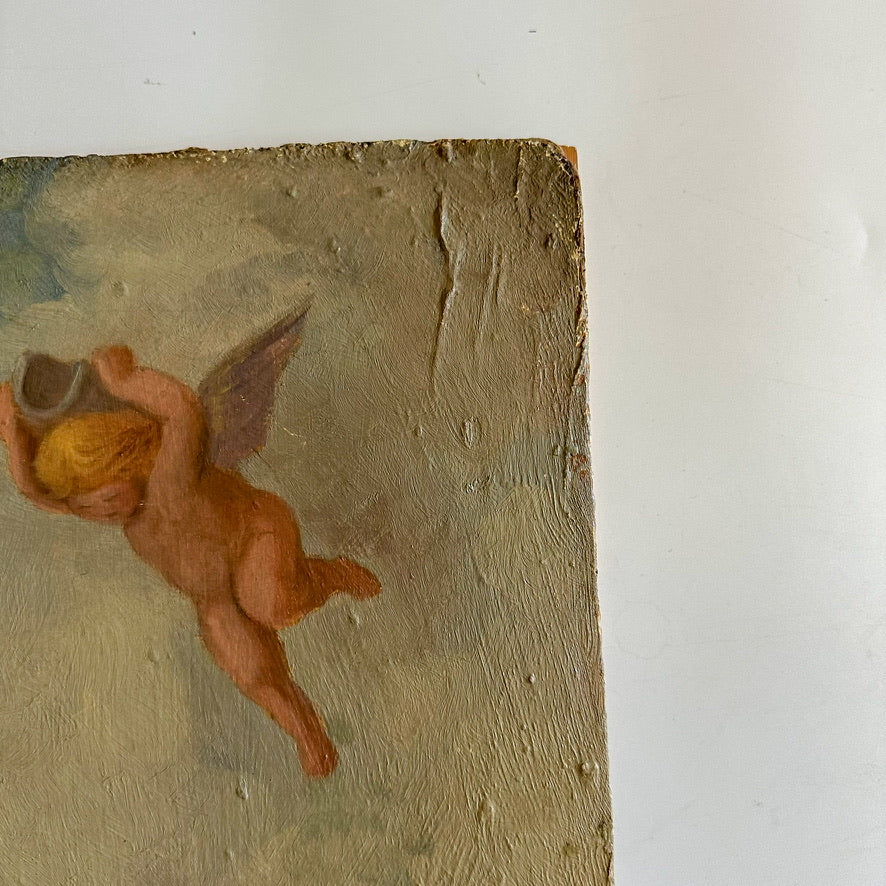 Early 20th Century Neoclassical Style Oil Painting, Unframed Mythological Painting