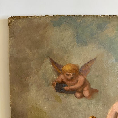 Early 20th Century Neoclassical Style Oil Painting, Unframed Mythological Painting