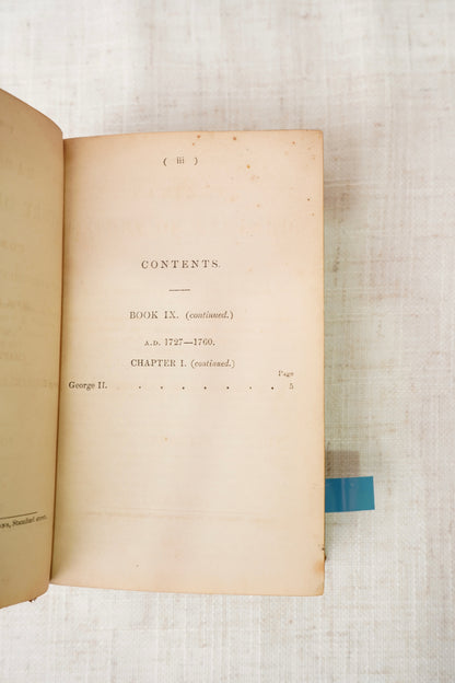 Antique History of England Three Volumes Half Calf Leather 1846