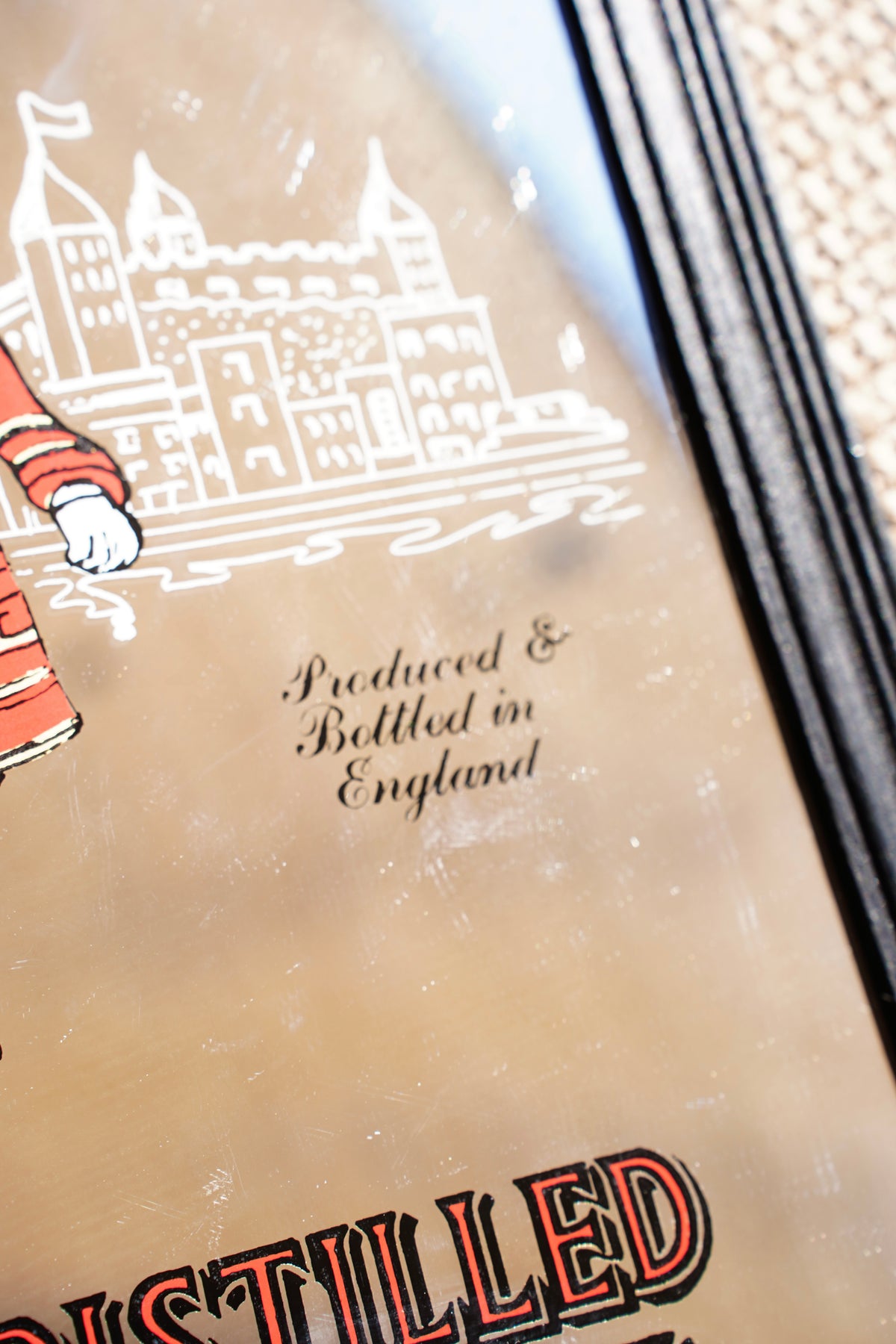 Vintage Beefeater Dry Gin Advertising Bar Mirror