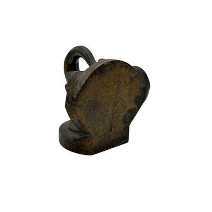Brass Plated Elephant-Head Bookend, Vintage Elephant Decorative Figurine