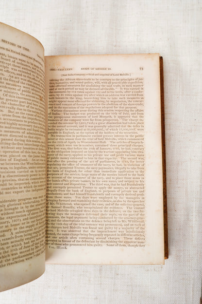 Antique History of George III Two Volumes Half Leather 1828