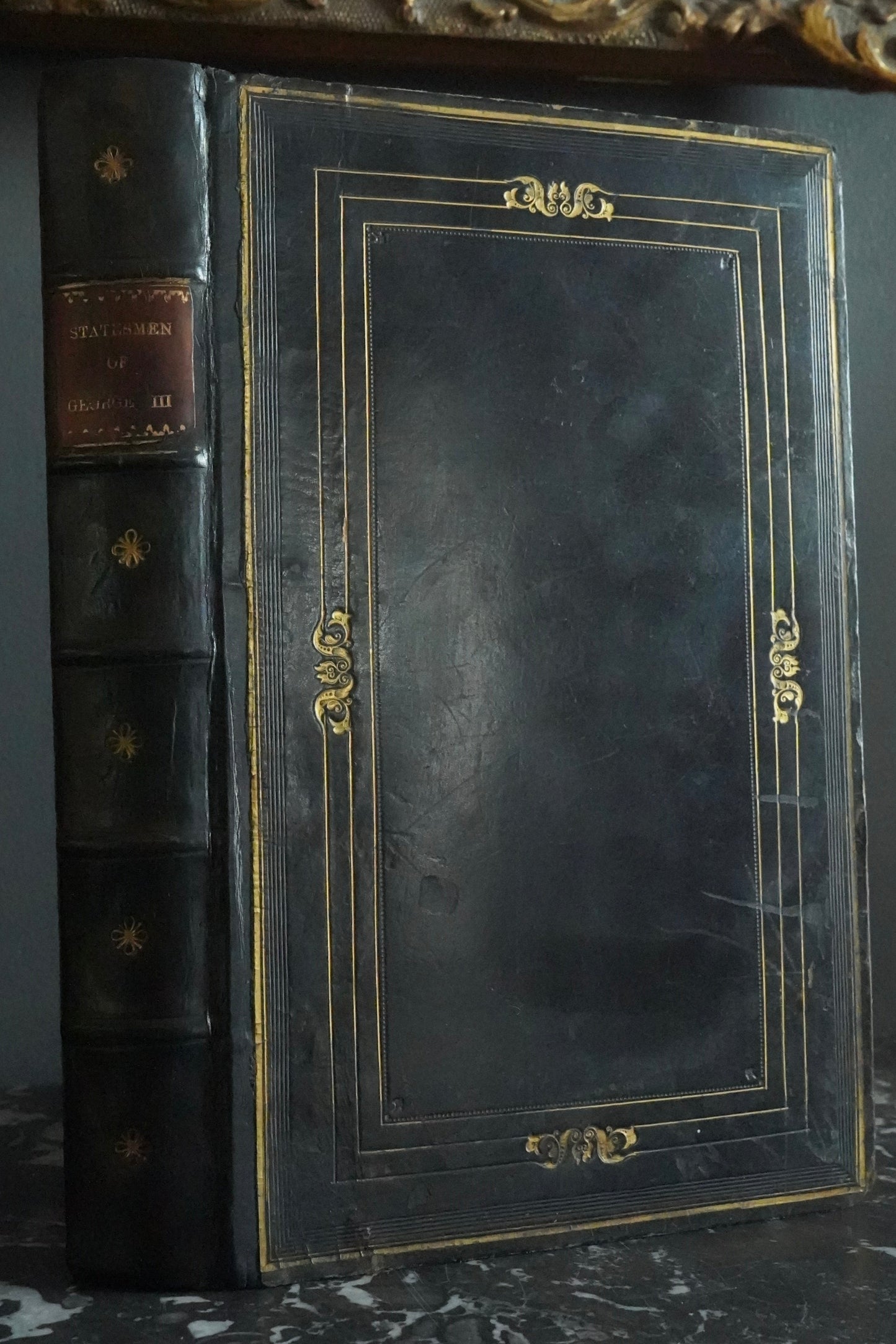 1840 Leather-Bound Political History Book — Statesmen of the Time of George III