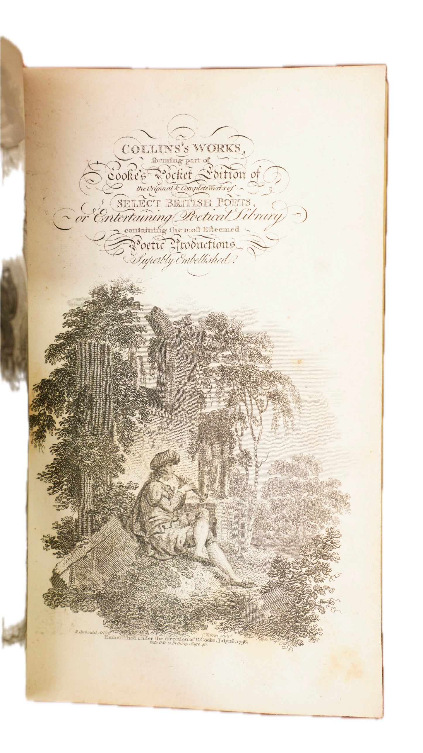 Antique Gray Collins and Falconer Poetical Works Cooke's Edition 1790s Leather Book