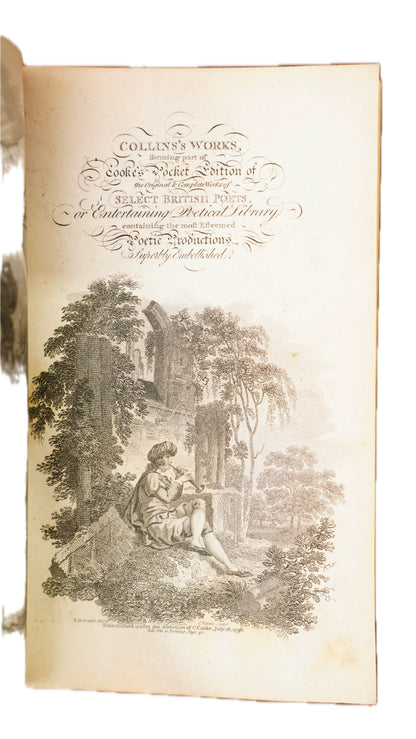 Antique Gray Collins and Falconer Poetical Works Cooke's Edition 1790s Leather Book