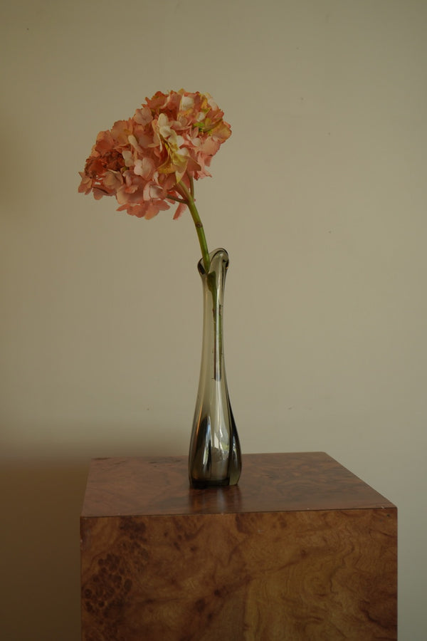 Vintage Viking Glass “Epic Three Foil” Swung Vase – Smoke Gray, 10” secondary view